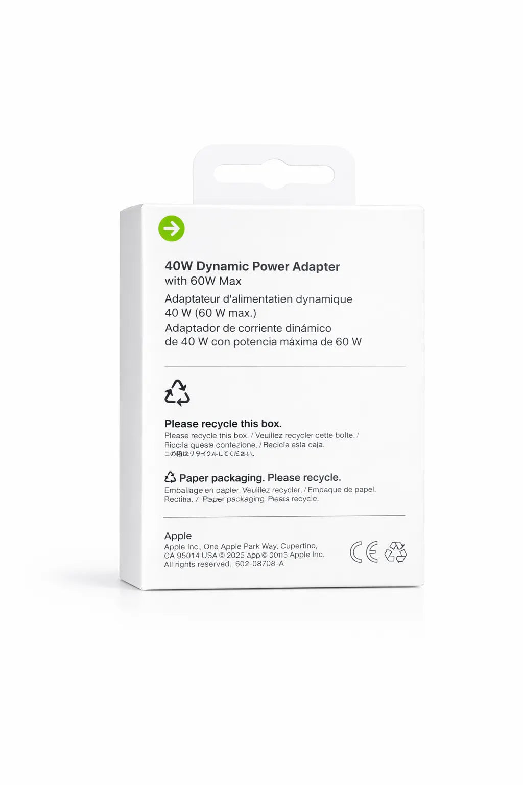 Incarcator retea Apple, 40W Dynamic Power Adapter cu 60W Max