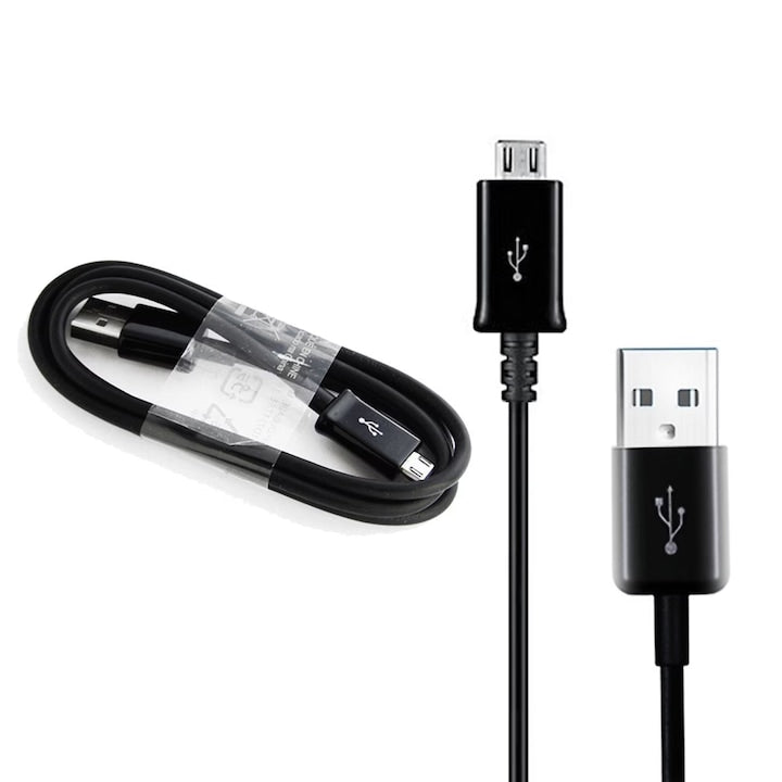 Cablu Incarcare Samsung MicroUSB 1m pentru Samsung J3 J5 S6 S7 Fast Charge 2A Negru Bulk