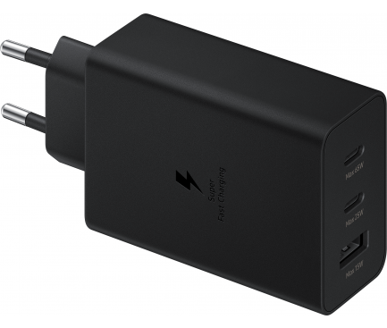 Incarcator Retea Samsung Trio, 65W, 3.5A, 1 x USB-A - 2 x USB-C, Negru EP-T6530NBEGEU